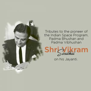 Vikram Sarabhai Jayanti poster Maker