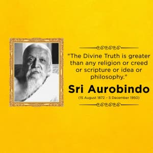 Sri Aurobindo Jayanti Facebook Poster