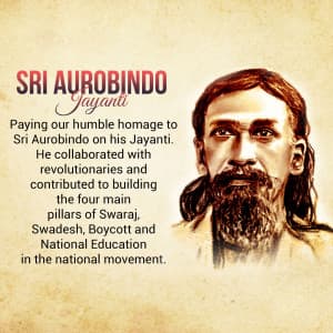 Sri Aurobindo Jayanti graphic