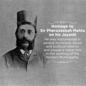 Sir Pherozeshah Merwanjee Mehta KCIE Jayanti ad post