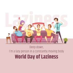 World Day of Laziness greeting image