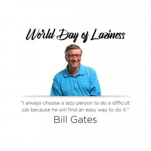 World Day of Laziness graphic