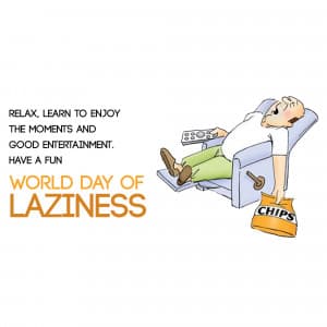 World Day of Laziness whatsapp status poster