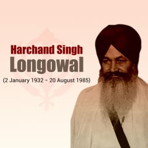 Harchand Singh Longowal Punyatithi graphic