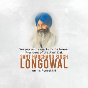 Harchand Singh Longowal Punyatithi creative image