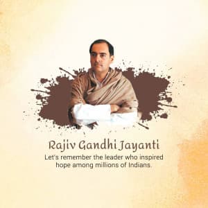 Rajiv Gandhi Jayanti marketing flyer