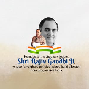 Rajiv Gandhi Jayanti whatsapp status poster