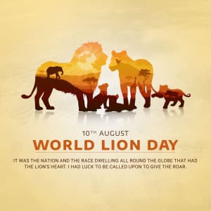 World Lion Day advertisement banner