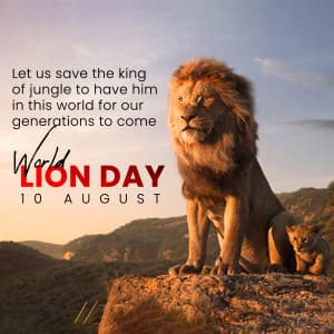 World Lion Day greeting image