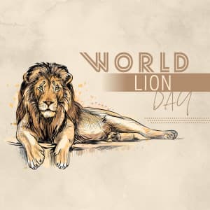 World Lion Day whatsapp status poster