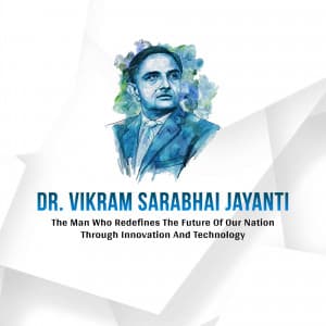 Vikram Sarabhai Jayanti marketing flyer