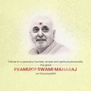 Pramukh Swami Maharaj Punyatithi marketing flyer