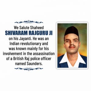 Shivaram Rajguru Jayanti marketing poster