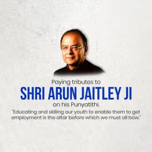 Arun Jaitley Punyatithi Facebook Poster