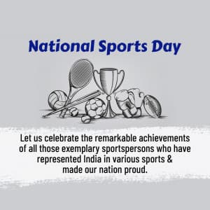 National Sports Day whatsapp status poster