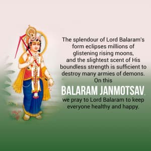 Lord Balarama Jayanti poster Maker