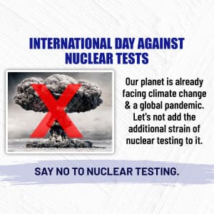 International Day Against Nuclear Tests whatsapp status poster