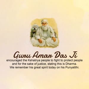 Guru Amar Das Punyatithi creative image