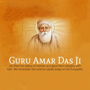 Guru Amar Das Punyatithi whatsapp status poster