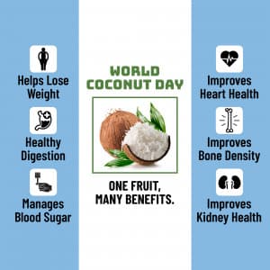 World Coconut Day whatsapp status poster