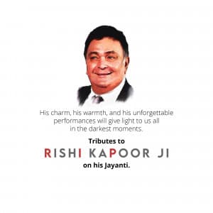 Rishi Kapoor Jayanti whatsapp status poster