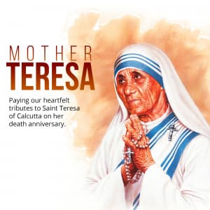 Mother Teresa Punyatithi whatsapp status poster