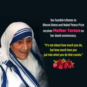 Mother Teresa Punyatithi event advertisement