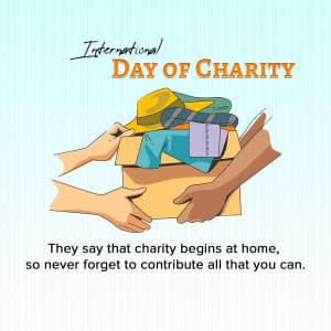 International Day of Charity whatsapp status poster