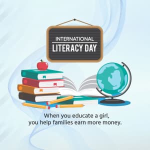 International Literacy Day whatsapp status poster