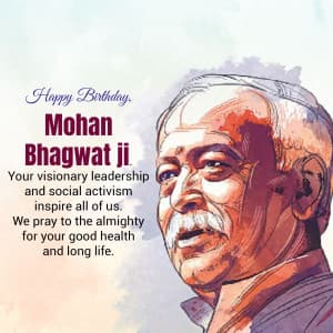 Mohan Bhagwat Birthday marketing poster