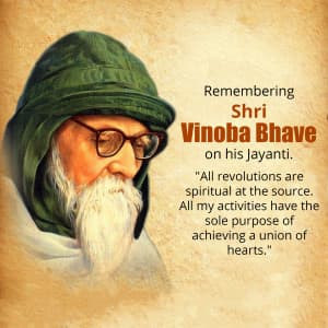 Vinoba Bhave Jayanti marketing flyer