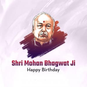 Mohan Bhagwat Birthday marketing flyer