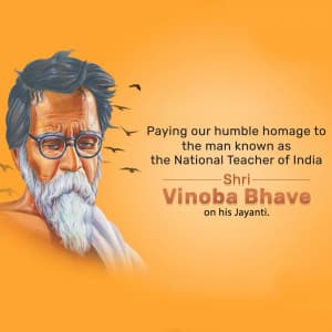 Vinoba Bhave Jayanti Facebook Poster