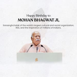 Mohan Bhagwat Birthday whatsapp status poster