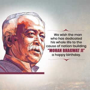 Mohan Bhagwat Birthday Facebook Poster
