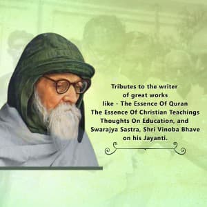 Vinoba Bhave Jayanti graphic