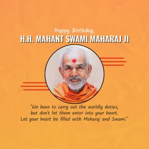 Mahant Swami Maharaj Birthday poster