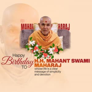 Mahant Swami Maharaj Birthday event poster