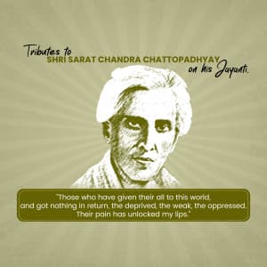 Sarat Chandra Chattopadhyay Jayanti marketing flyer