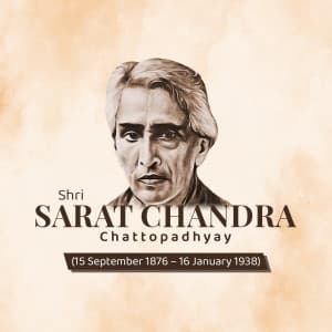 Sarat Chandra Chattopadhyay Jayanti creative image