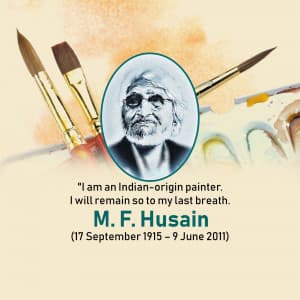 M. F. Husain Jayanti Facebook Poster