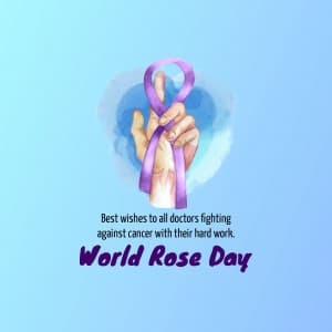 Rose day welfare of cancer patients marketing poster