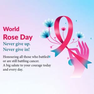 Rose day welfare of cancer patients marketing flyer