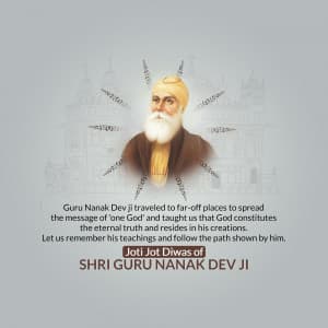 Guru Nanak Dev Punyatithi marketing poster