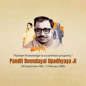 deendayal Upadhyaya Jayanti marketing flyer