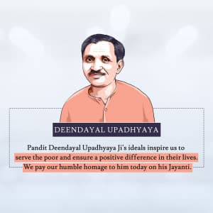 deendayal Upadhyaya Jayanti whatsapp status poster