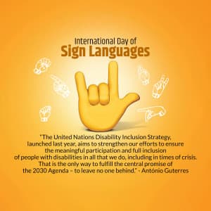 International Day of Sign Languages whatsapp status poster