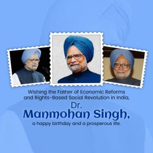 Manmohan Singh | Birthday marketing flyer