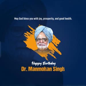 Manmohan Singh | Birthday whatsapp status poster