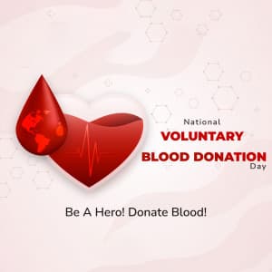 National Voluntary Blood Donation Day Facebook Poster